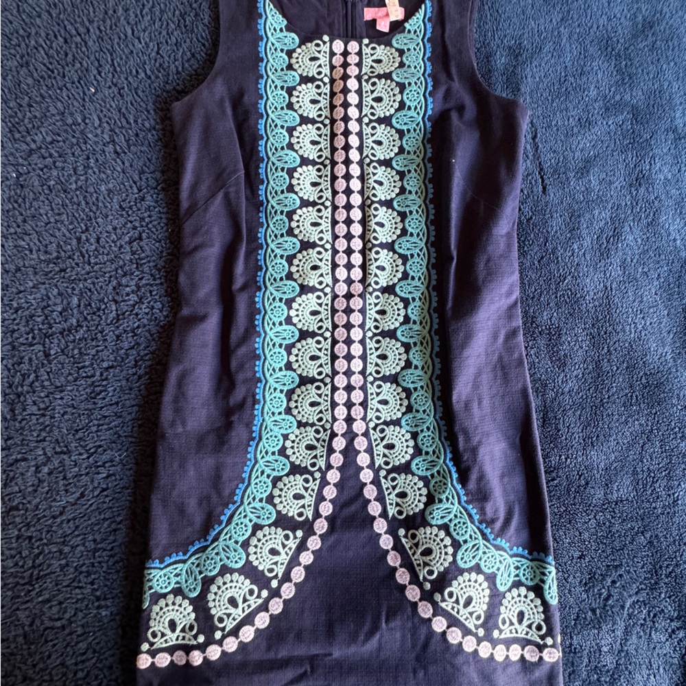 Vintage Lily Pulitzer Navy Shift Dress (size small)
